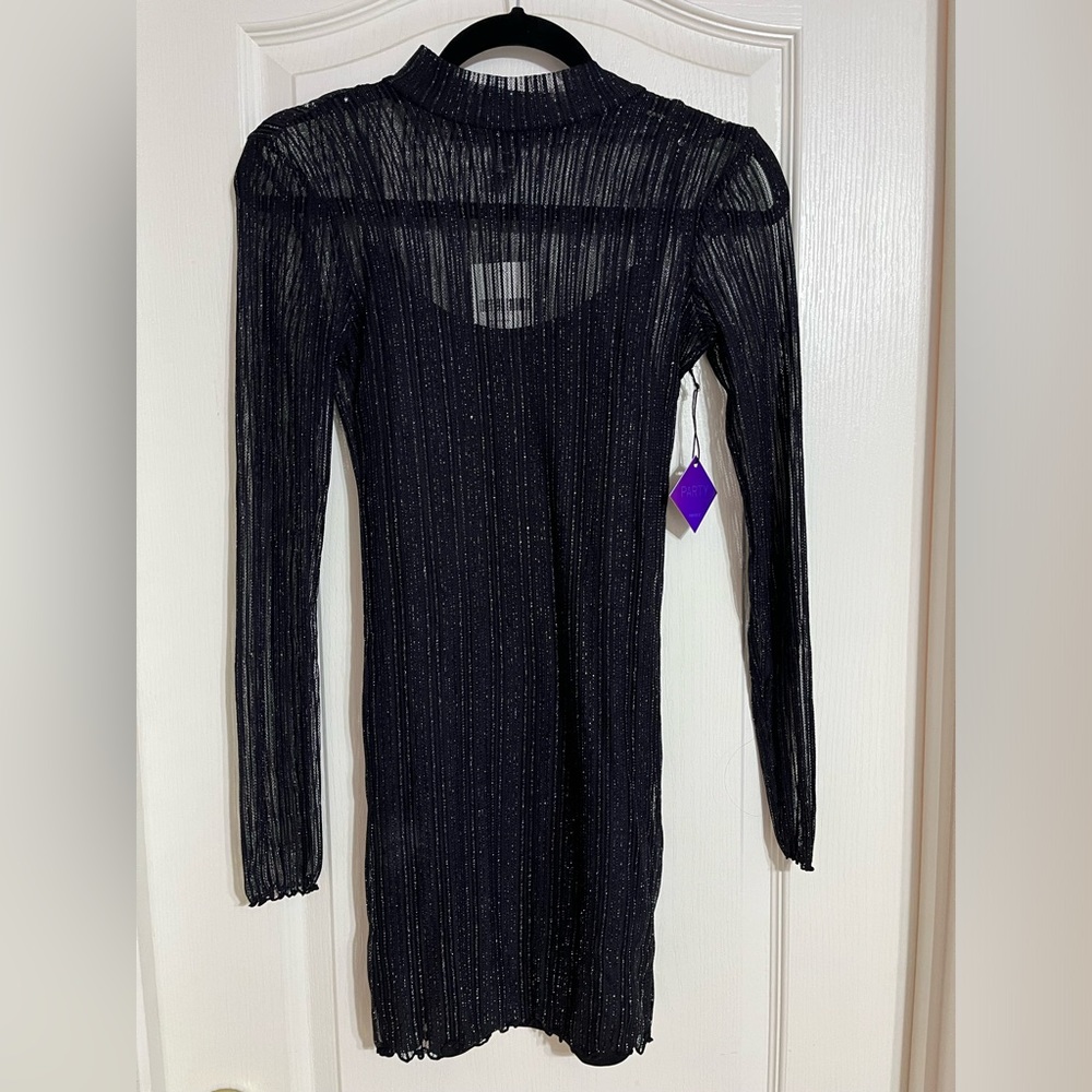 Black sheer sparkly dress - Forever 21